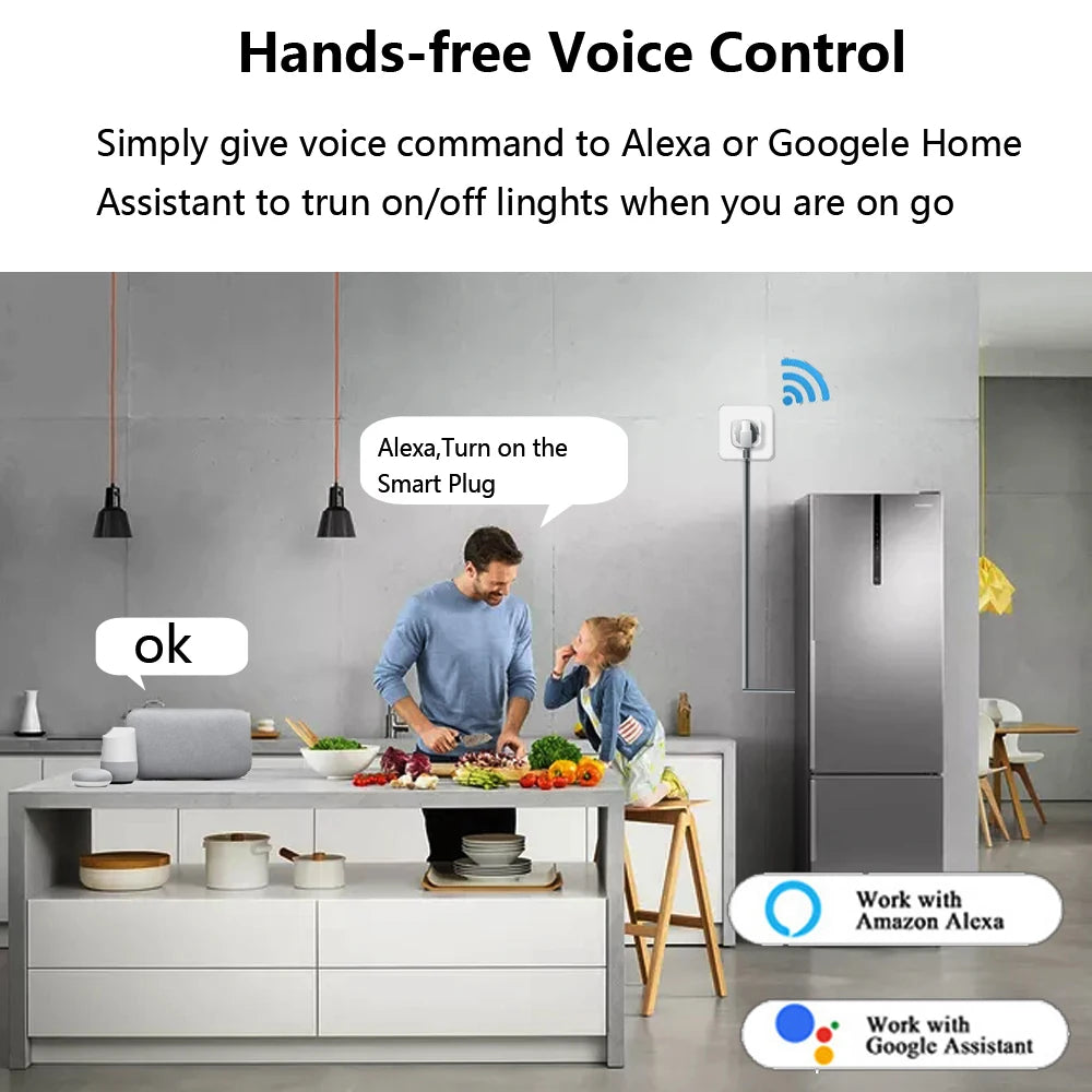 EU/US/UK 10A/16A Smart Wifi Power Plug Energy Monitor Timer Smart Home Wifi Wireless Socket for Alexa Google Home by Tuya App