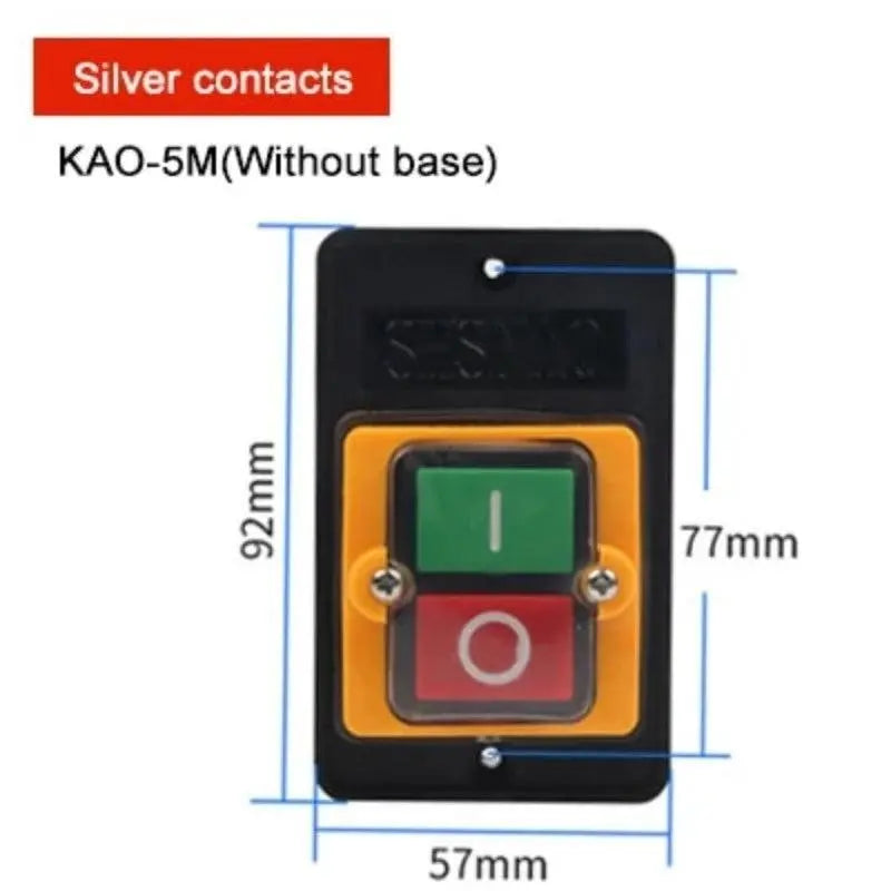 Durable Machine Drill Motor Waterproof Accessories Switch Industrial Push Button for Cutting ON/OFF Electric Home for KAO-5M - electrical center b2c