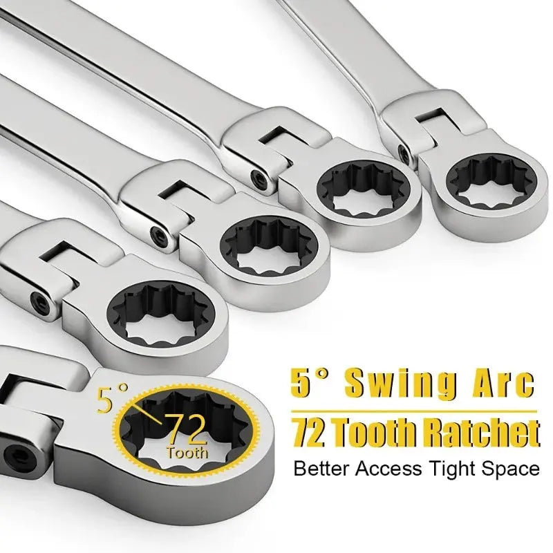Ratchet Wrench of Keys Spanner Set Hand Tool 72-Tooth Ratcheting Flexible Head Mirror Finish for Car Repair Tools - electrical center b2c