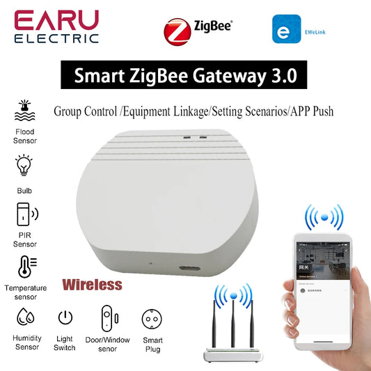 Smart ZigBee 3.0 Wired Gateway Hub eWeLink App Smart Home Automation Ethernet Bridge Works With Tasmota Zigbee Home Assistant