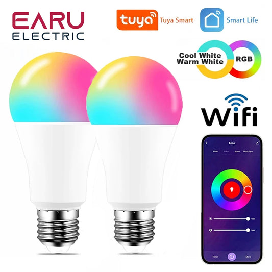 Dimmable 18W 15W Smart Led Light Bulb RGB CCT E27 Tuya WiFi Smart Home Led Lamp Compatible With Alexa Amazon Google Assistant