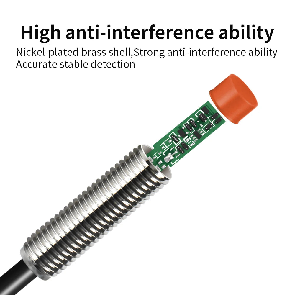 GTRIC M18 Inductive Proximity Sensor Switch PR18-8DN PR18-8DP 24VDC NPN PNP 8mm Sensing PR18 Non-Flush Metal Proximity Switch
