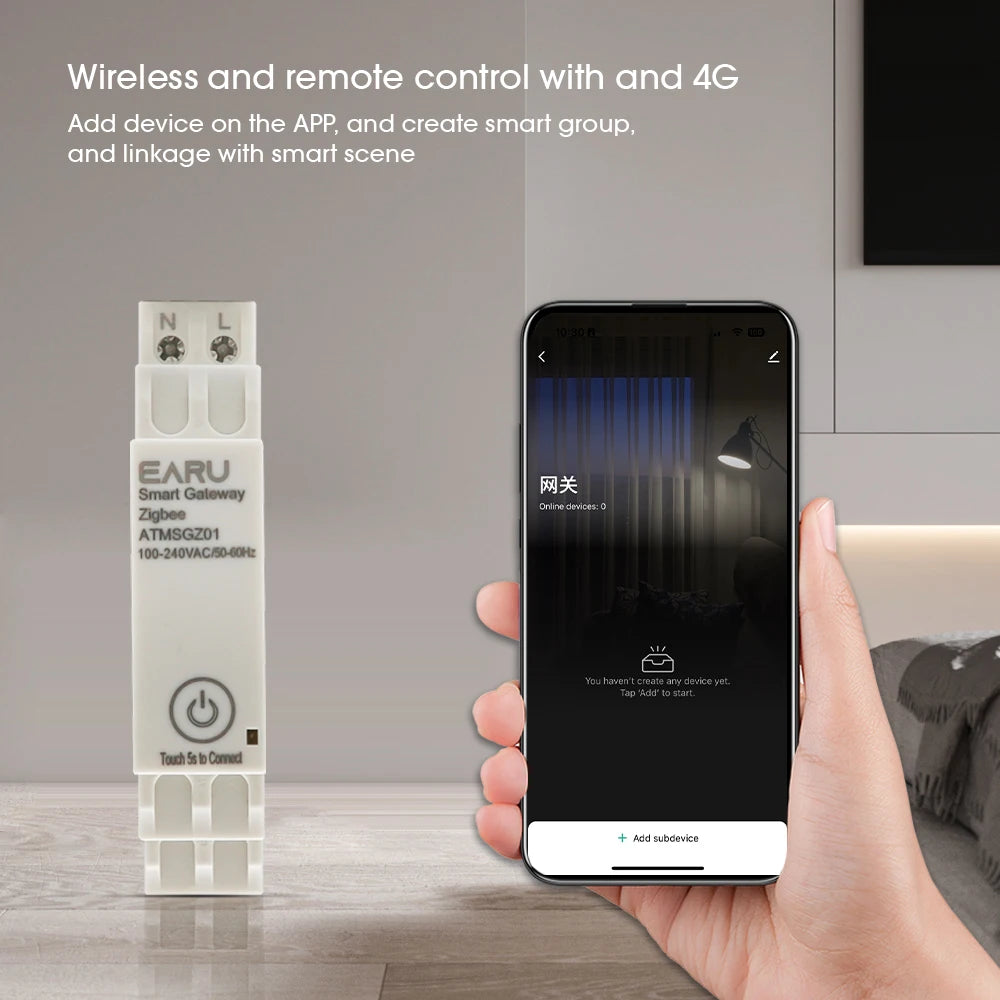 Tuya Wireless Zigbee Bridge Smart Home AC100~240V 50/60Hz Din-Rail Zigbee Gateway Hub Remote Control for Alexa Google Home