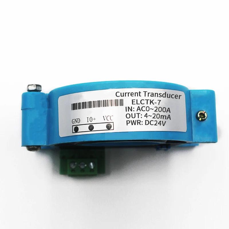 Factory price 0-500A AC Current Transmitter Hall Effect Open Loop Split Core Current Sensor 4-20ma AC Current Transducer 38mm aperture|DC12V powered