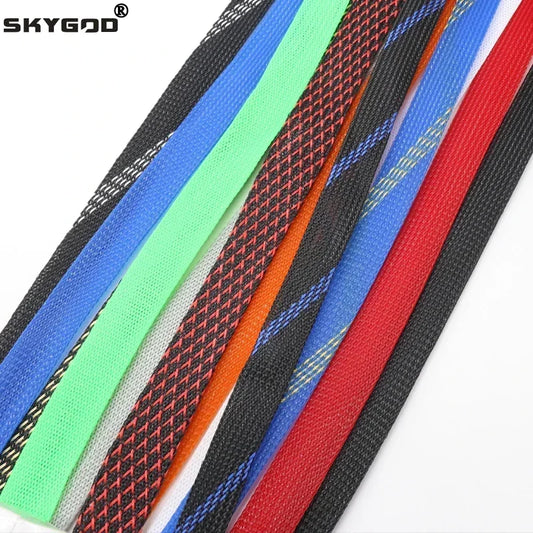 1/5/10M New Tight PET Braided Sleeve 2 4 6 8 10 12 14 16 20 25 30mm High Density Insulated Cable Protection Expandable Sheath