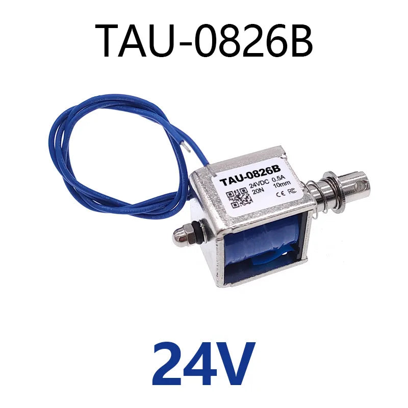 TAU-0826B Electric Magnet 2kg/20N 0826 Stroke 10mm 6V Pull Push 24V 12V Solenoid Electromagnet