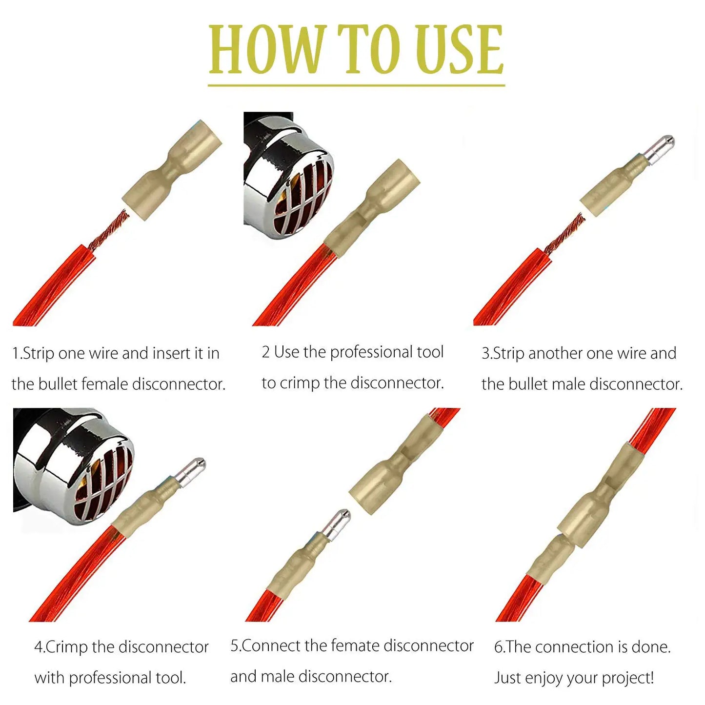 20/50PCS Heat Shrink Bullet Terminal Solder Waterproof Insulated Butt Electrical Connector Wire Female Male Splice Terminals Kit