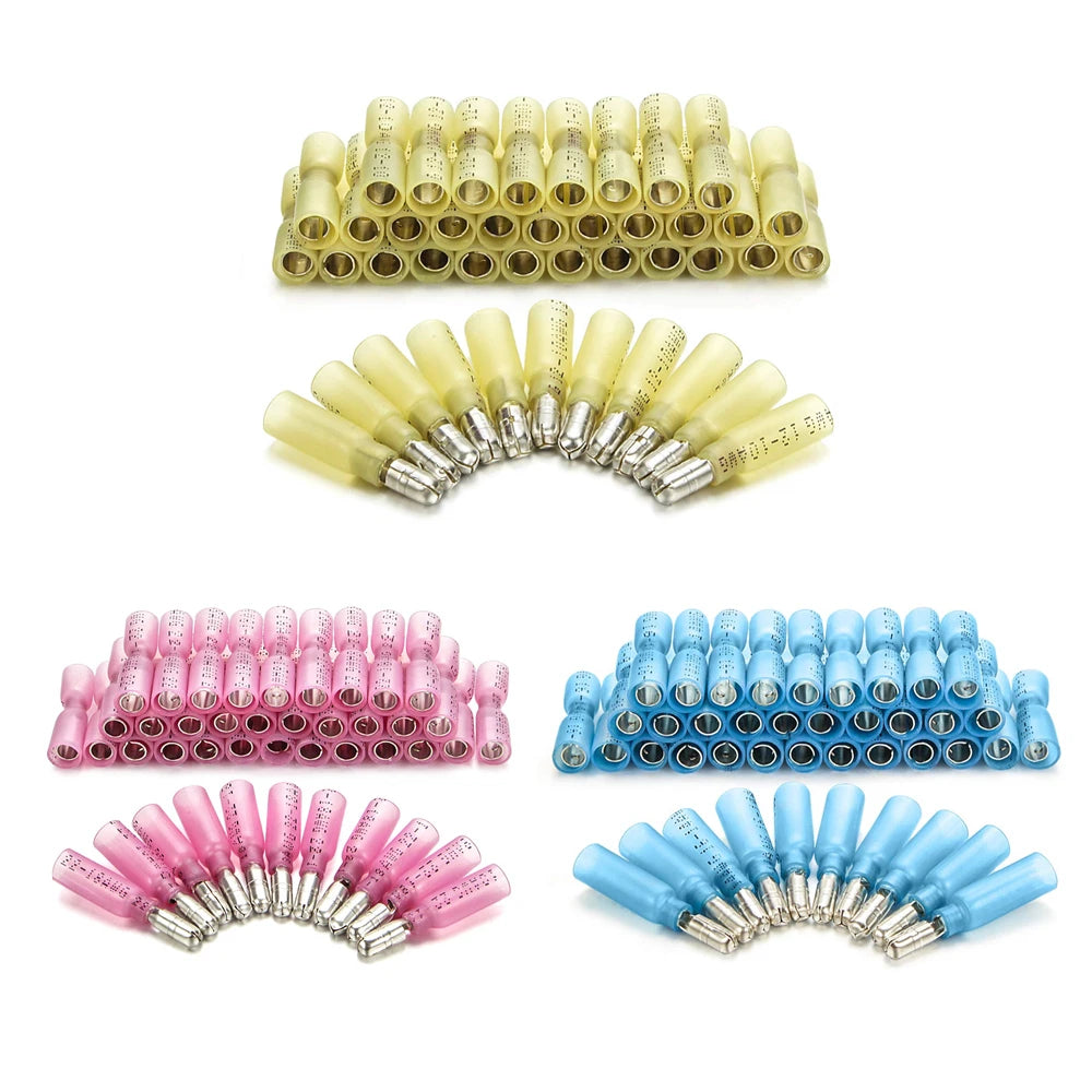 20/50PCS Heat Shrink Bullet Terminal Solder Waterproof Insulated Butt Electrical Connector Wire Female Male Splice Terminals Kit