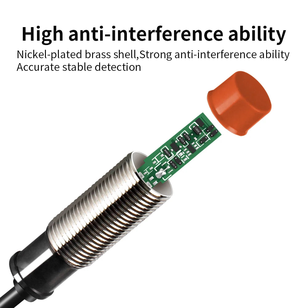 GTRIC PR18 Series Proximity Sensor Switch 12-24VDC NPN PNP PR18-5DN PR18-5DP 5mm Sensing M18 Flush Inductive Proximity Switch