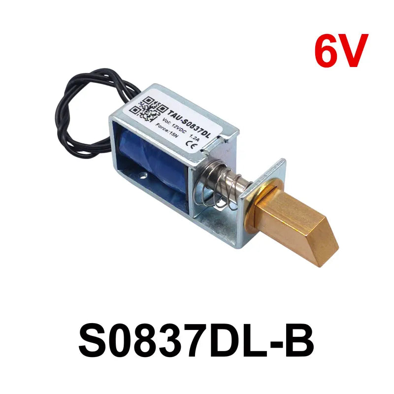 1Pc TAU-S0837DL DC 6V 12V 24V Electric Locks Electromagnet Stroke 10mm Magnetic Lock for the Cabinet Door Lock