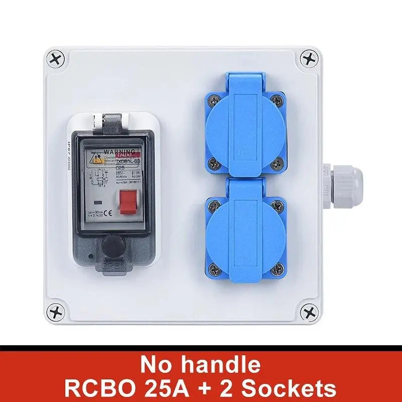 UK US EU FR IT sockets Outdoor socket box with switch MCB RCBO 110V 220V 16A Home wall Mounted Waterproof Distribution Box - electrical center b2c