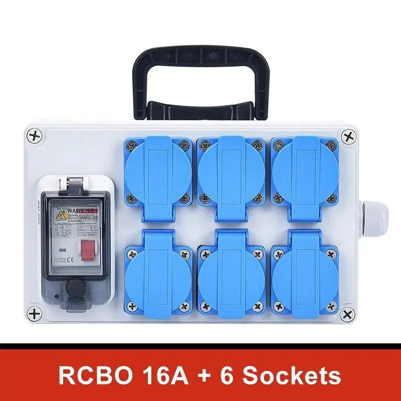 UK US EU FR IT sockets Outdoor socket box with switch MCB RCBO 110V 220V 16A Home wall Mounted Waterproof Distribution Box - electrical center b2c