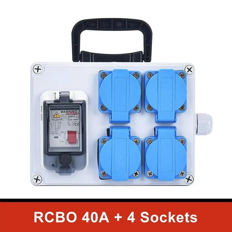 UK US EU FR IT sockets Outdoor socket box with switch MCB RCBO 110V 220V 16A Home wall Mounted Waterproof Distribution Box - electrical center b2c