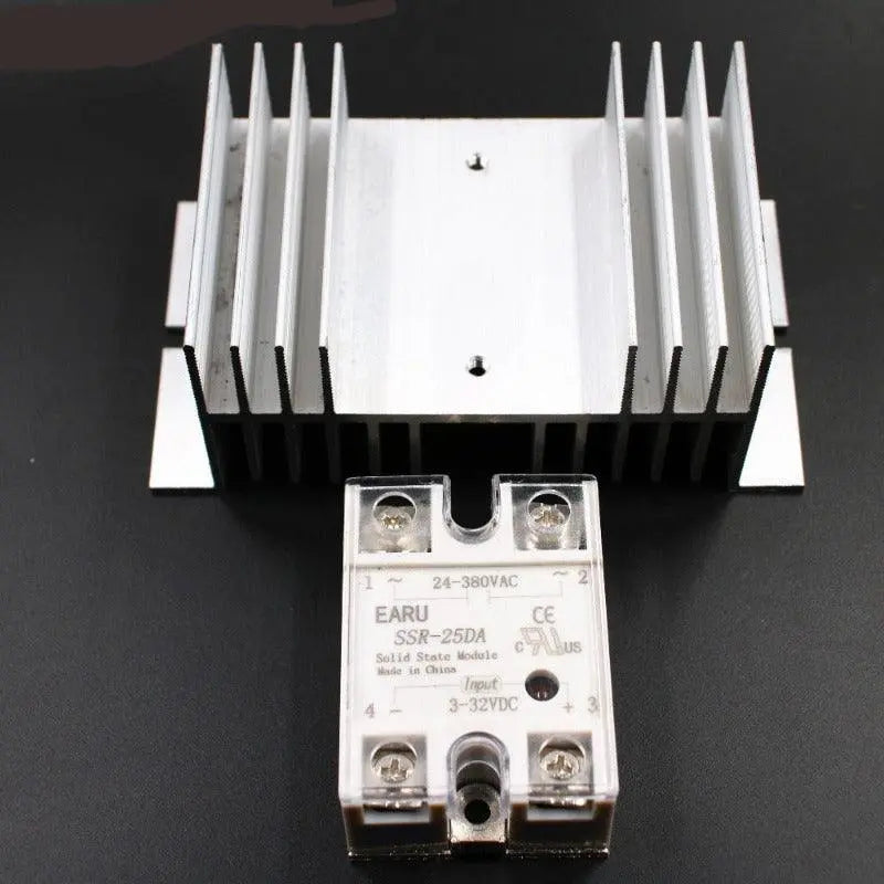 1 pc SSR-25DA Solid State Relay Module SSR-25 DA 25A Hot Sale Quality + 1 pc M / W type Heatsink Aluminum Radiator Combination - electrical center b2c