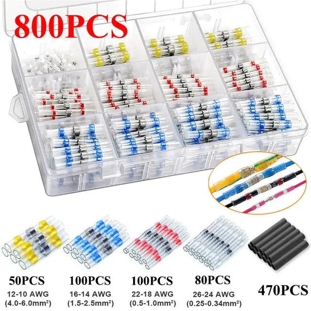 WOZOBUY Heat Shrinkable Wire Connectors SST21 Waterproof Sleeve AWG22-18 Butt Electrical Splice Tinned Solder Seal Terminal - electrical center b2c