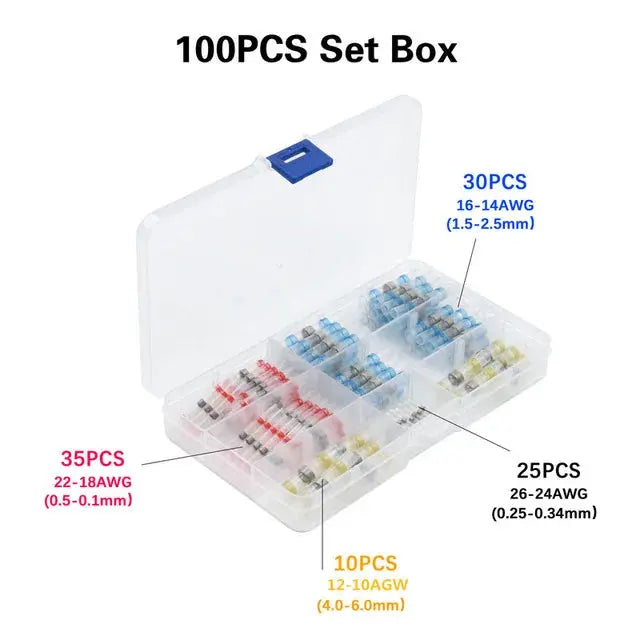 WOZOBUY Heat Shrinkable Wire Connectors SST21 Waterproof Sleeve AWG22-18 Butt Electrical Splice Tinned Solder Seal Terminal - electrical center b2c