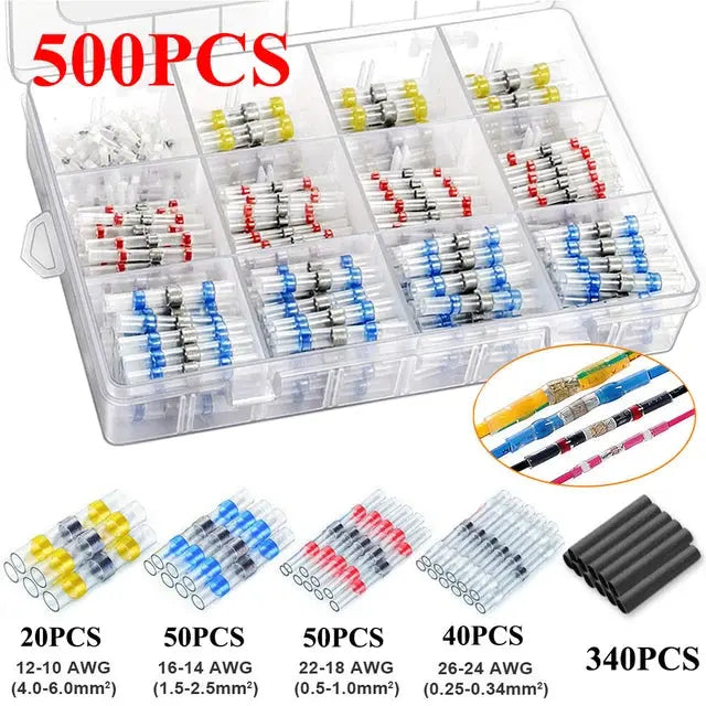 WOZOBUY Heat Shrinkable Wire Connectors SST21 Waterproof Sleeve AWG22-18 Butt Electrical Splice Tinned Solder Seal Terminal - electrical center b2c