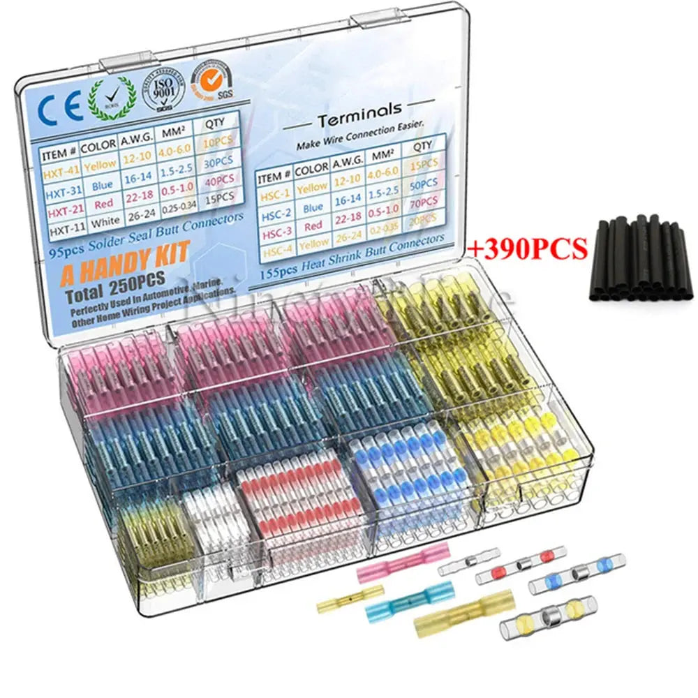 WOZOBUY Heat Shrinkable Wire Connectors SST21 Waterproof Sleeve AWG22-18 Butt Electrical Splice Tinned Solder Seal Terminal - electrical center b2c
