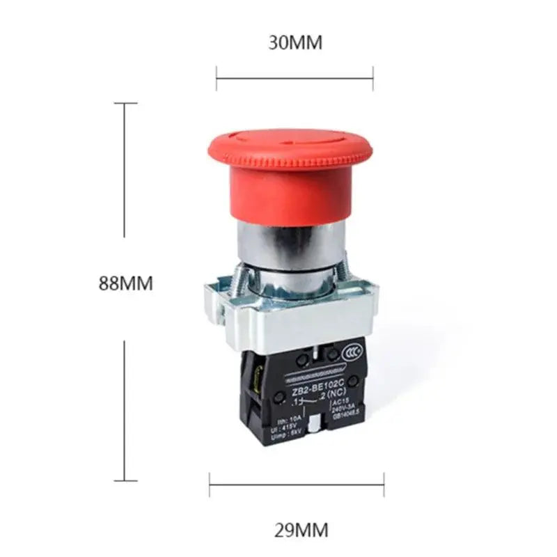 XB2-BS142 XB2-BS442 XB2-BS542 1NC Key Emergency Stop Rotary Push Button Switch 2 Position Locking 22mm Mushroom Head Button - electrical center b2c