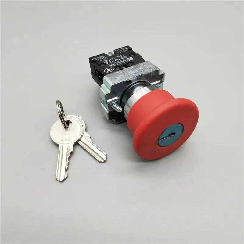 XB2-BS142 XB2-BS442 XB2-BS542 1NC Key Emergency Stop Rotary Push Button Switch 2 Position Locking 22mm Mushroom Head Button - electrical center b2c