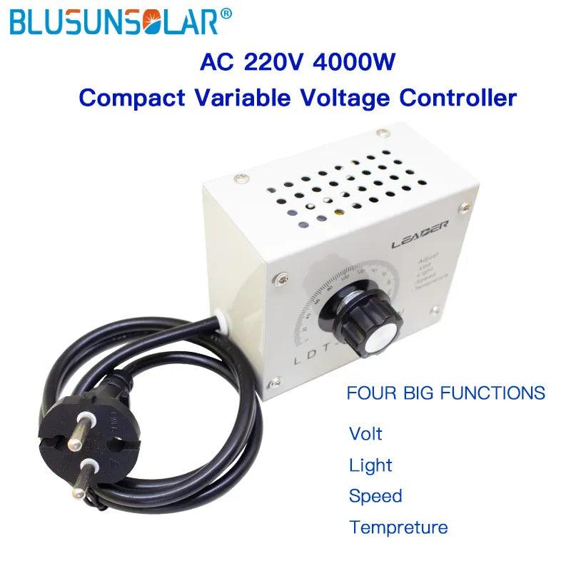 Adjustable Dimmer SCR Voltage Regulator AC 220V 4000W Compact Variable Voltage Controller for Small Motor Water Heater