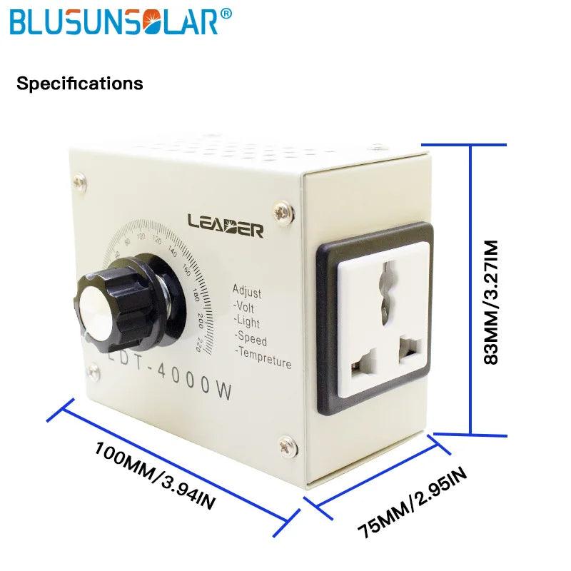 Adjustable Dimmer SCR Voltage Regulator AC 220V 4000W Compact Variable Voltage Controller for Small Motor Water Heater