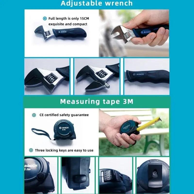 BOSCH- 12-piece Household Multi-function Hardware Toolbox Manual - electrical center b2c