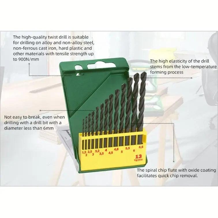 BOSCH- 13 Twist Drill Set 1.5-6.5mm Metal Drilling| 13pcs/set - electrical center b2c