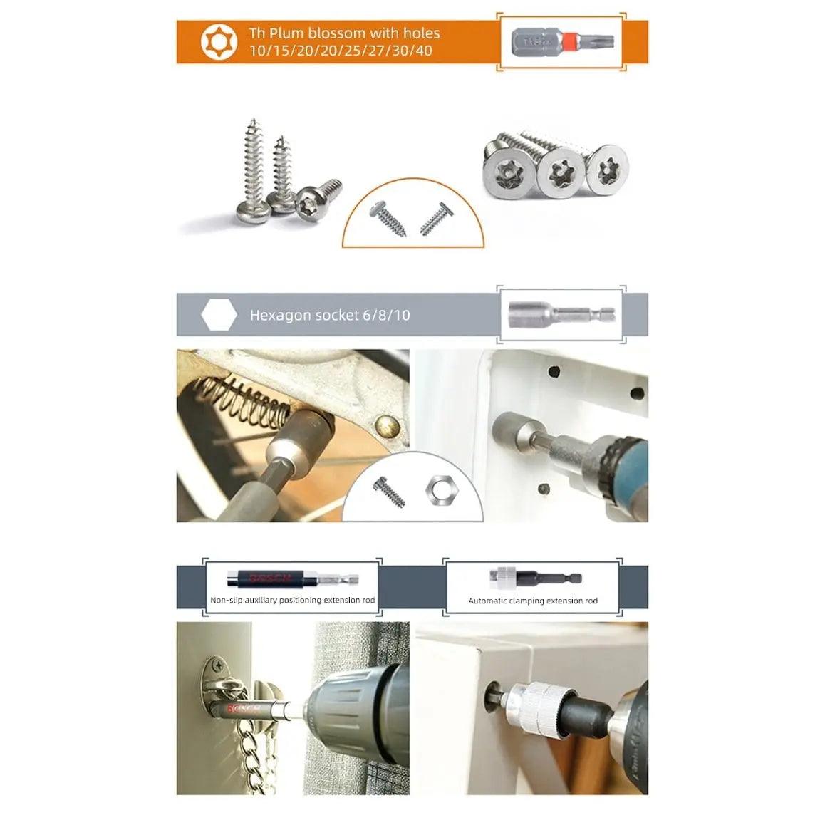 BOSCH- 43 Piece Screwdriver Head Set Rainbow Magic Box - electrical center b2c