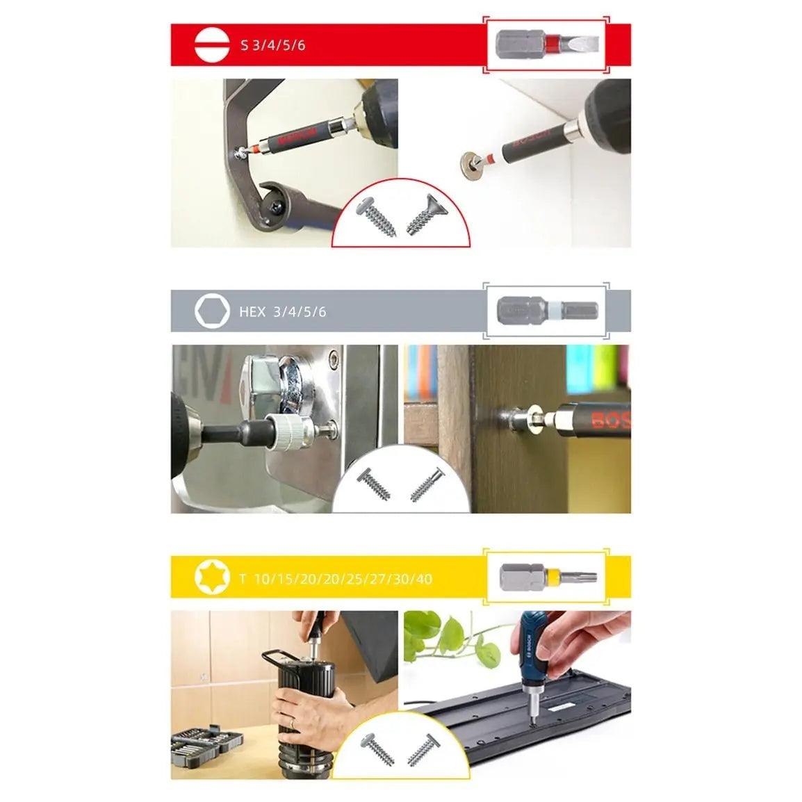 BOSCH- 43 Piece Screwdriver Head Set Rainbow Magic Box - electrical center b2c