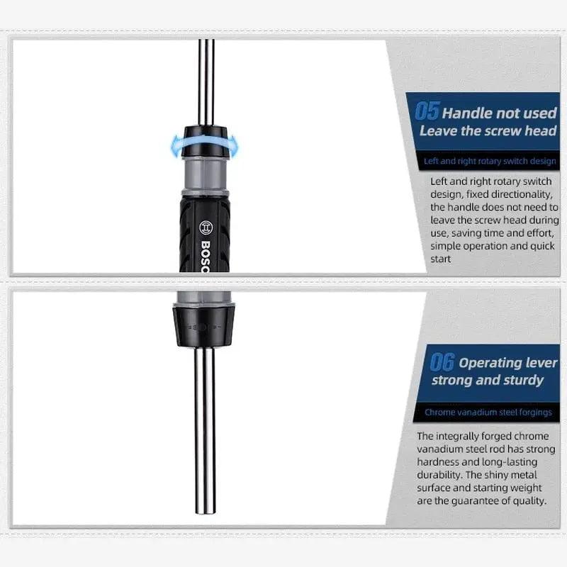 BOSCH- 46-piece Ratchet Hexagon Socket Phillips Screwdriver Combination Tool Set - electrical center b2c