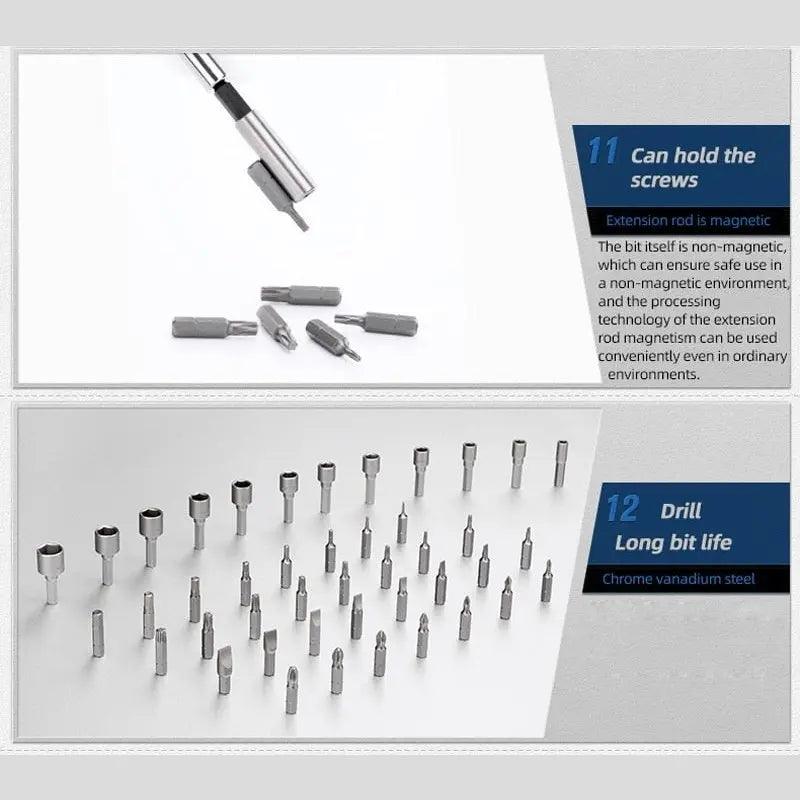 BOSCH- 46-piece Ratchet Hexagon Socket Phillips Screwdriver Combination Tool Set - electrical center b2c