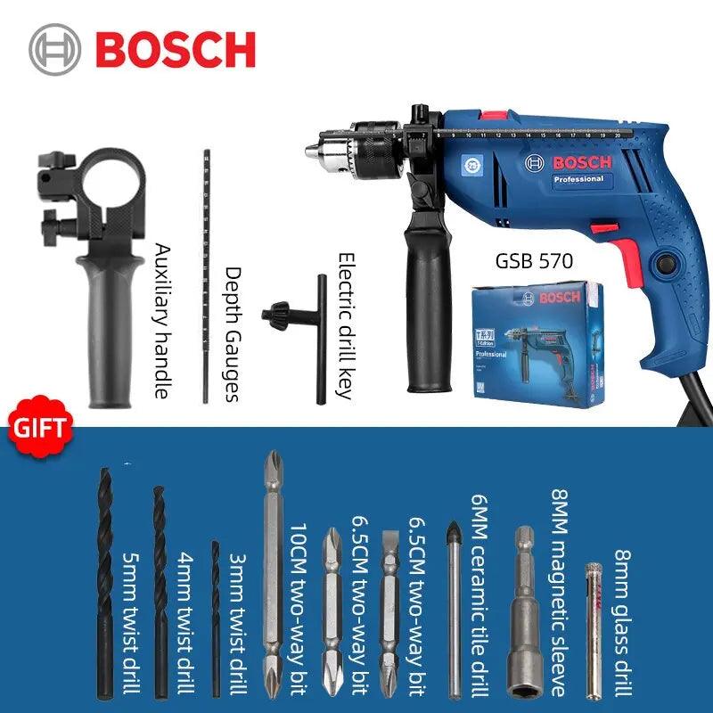 BOSCH- GSB570 Impact Drill Hand Electric Drill| Household Multi-Function - electrical center b2c