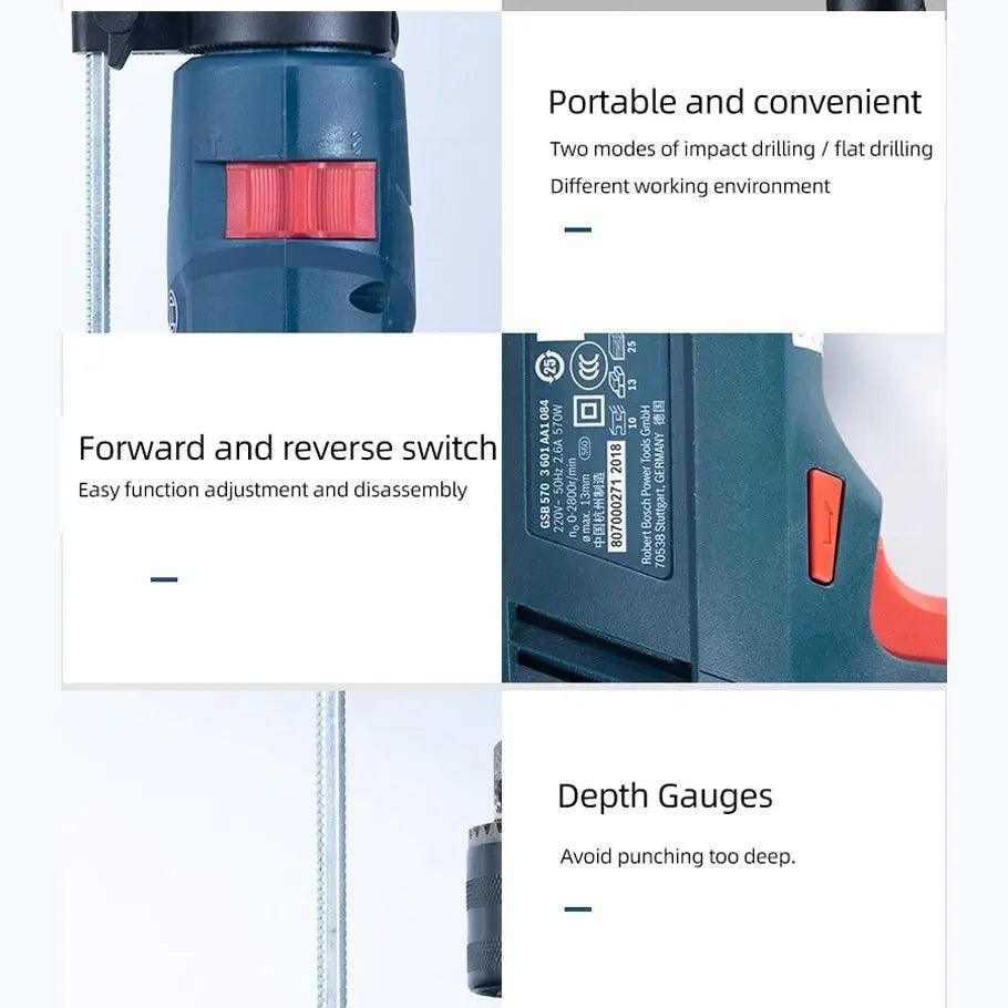 BOSCH- GSB570 Impact Drill Hand Electric Drill| Household Multi-Function - electrical center b2c