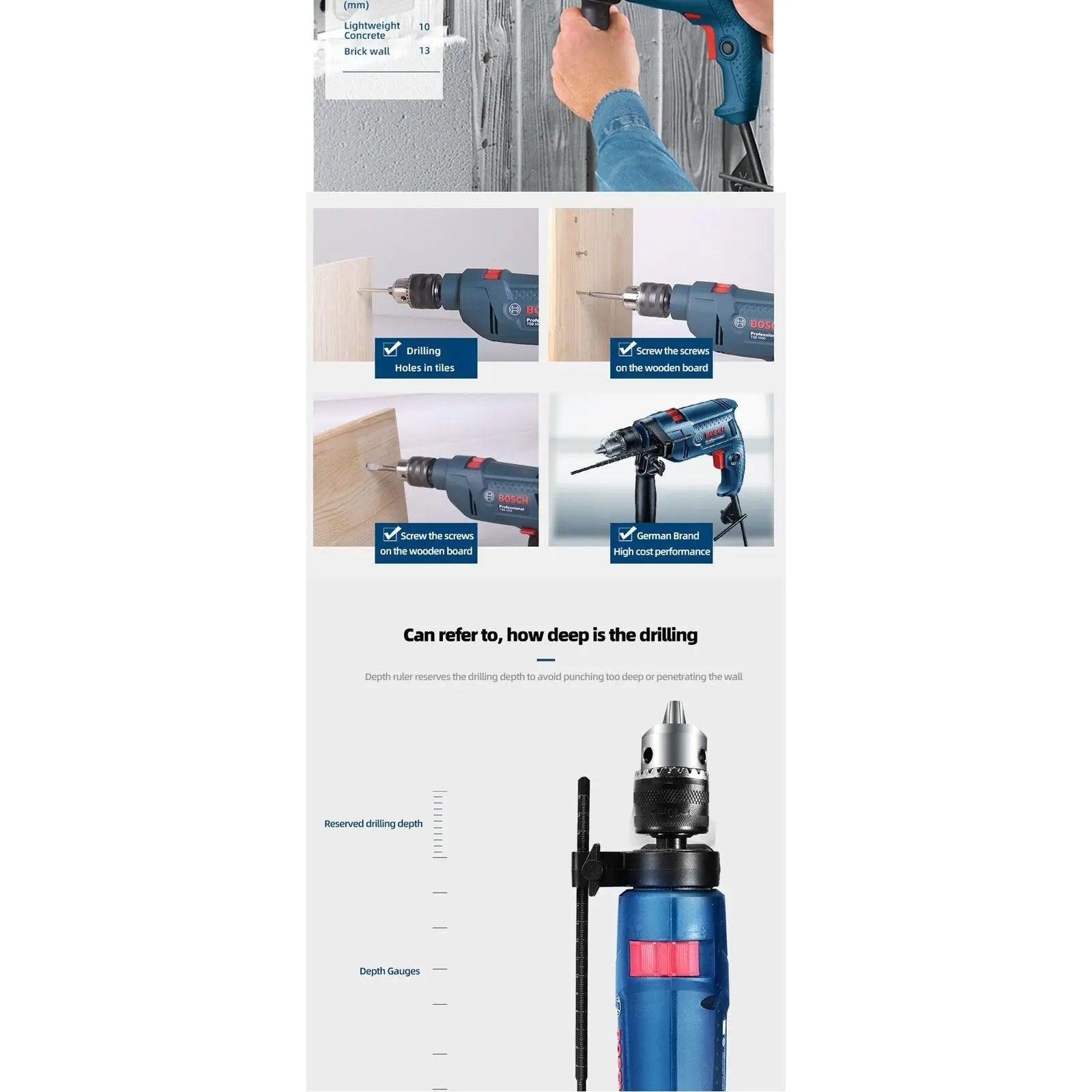 BOSCH- GSB570 Impact Drill Hand Electric Drill| Household Multi-Function - electrical center b2c