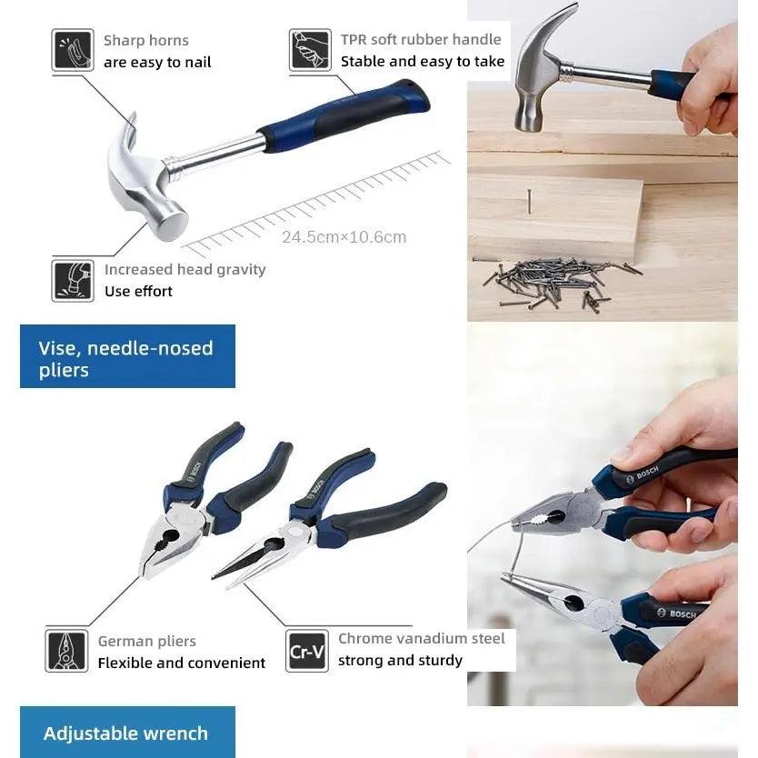 BOSCH- Household Hardware Toolbox Set| 108 sets, Manual Tool Combination - electrical center b2c