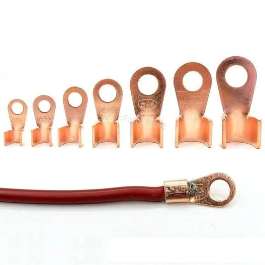 OT copper lug,open barrel cable terminal,red copper wire lug,battery cable connector,round hole terminal lug,electrical wire connector,copper crimp terminal,auto wiring terminal,power cable lug,national standard copper terminal