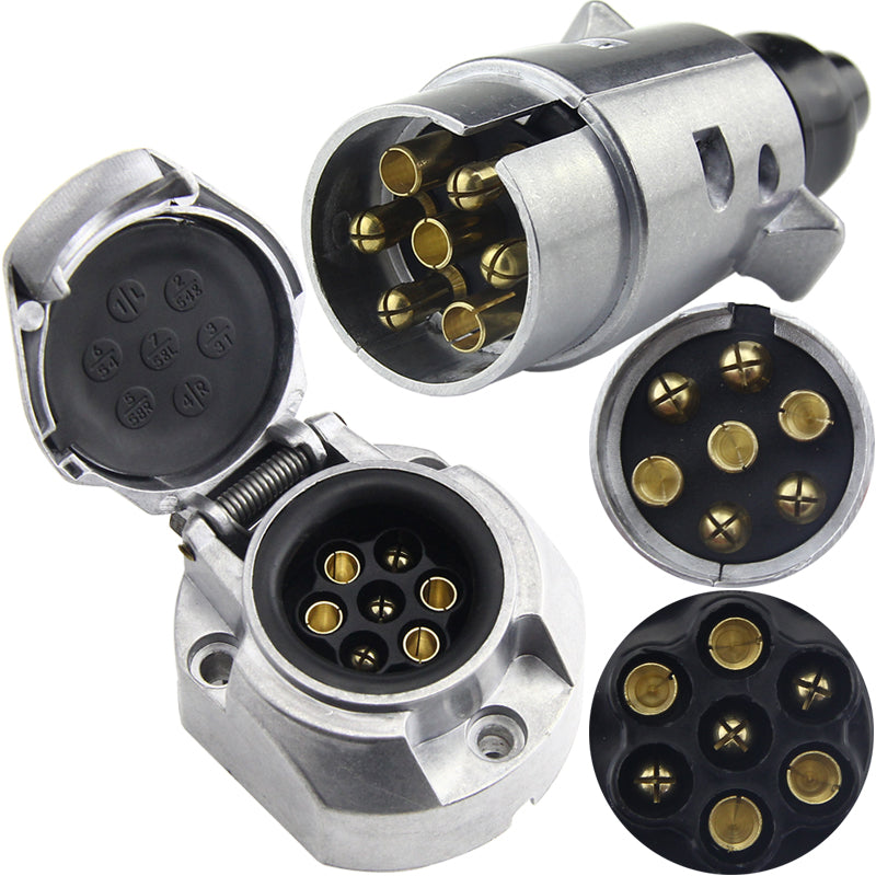 European Standard Seven-core Trailer Power Plug Socket European Style 7-pin Trailer Pickup Truck RV Adapter Connector