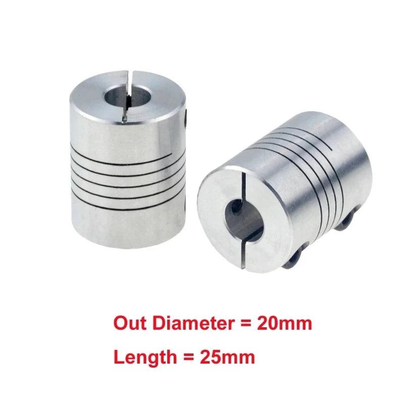 D20L25 Coupler 4mm 5mm 6mm 6.35mm 7mm 8mm 10mm Aluminum Z Axis Flexible Coupling For Stepper Motor Shaft Couplings 3D Printer