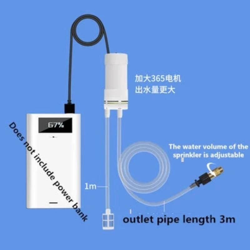 DC 5V Electric Water Pump USB Charging Treasure Watering Can Spray Gun Portable Multi-functional Household Water Pomp Adjust
