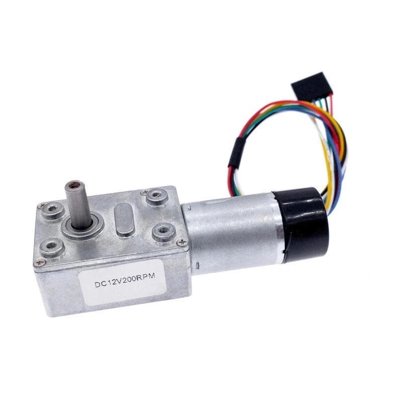 DC Motor With Hall Encoder JGY 370 Encode DC12V Worm Gear Box Motor High Torque 5-200rpm