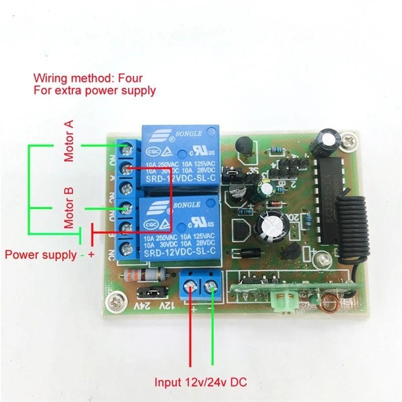 DC Wireless Remote Controller 12V 24V 10A 60W Control Switch Motor Reversed Pause Start Electric Doors Windows Linear Actuator,dc motor controller 12v