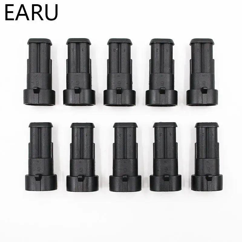 EARU- 10 sets 2 Pin Way Waterproof Atuomotive Electrical Wire Cable Connector - electrical center b2c