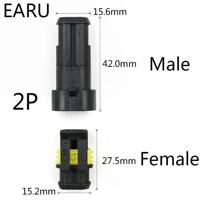 EARU- 10 sets 2 Pin Way Waterproof Atuomotive Electrical Wire Cable Connector - electrical center b2c