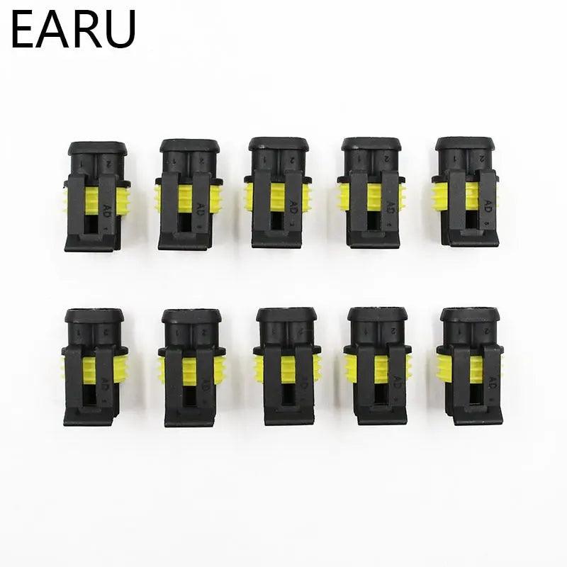 EARU- 10 sets 2 Pin Way Waterproof Atuomotive Electrical Wire Cable Connector - electrical center b2c