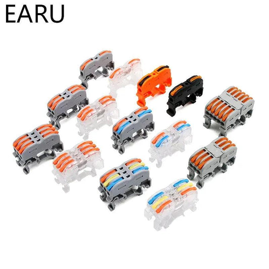 EARU- 1/2/3/5P Din Rail Type Quick Fast Cable Wiring Connection Terminal - electrical center b2c