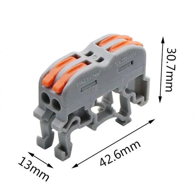 EARU- 1/2/3/5P Din Rail Type Quick Fast Cable Wiring Connection Terminal - electrical center b2c