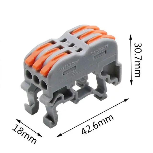 EARU- 1/2/3/5P Din Rail Type Quick Fast Cable Wiring Connection Terminal - electrical center b2c