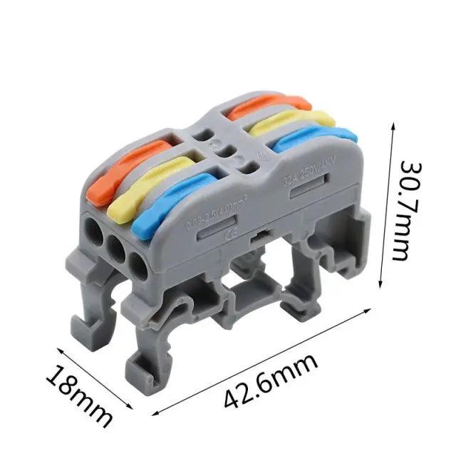 EARU- 1/2/3/5P Din Rail Type Quick Fast Cable Wiring Connection Terminal - electrical center b2c