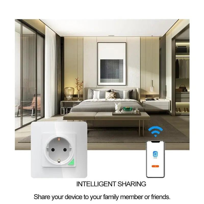 EARU- 16A EU UK Universal WiFi Smart Wall Power Socket/ Remote Control - electrical center b2c
